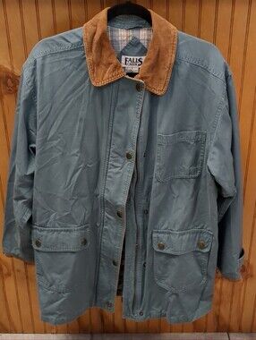 Falls Creek Men's  Blue-green Field Jacket with Brown Corduroy Collar